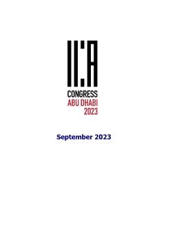 ICA Congress Abu Dhabi 2023 PR REPORT - SEPTEMBER 2023