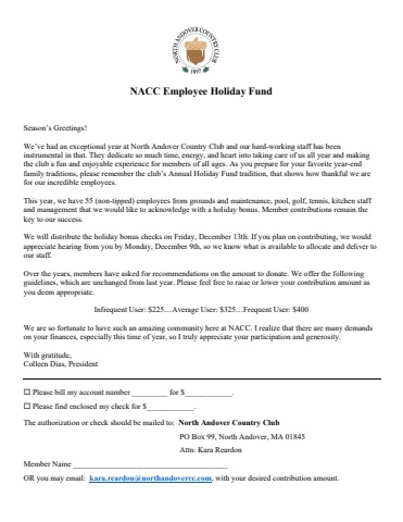 NACC 2024 Employee Holiday Fund Letter