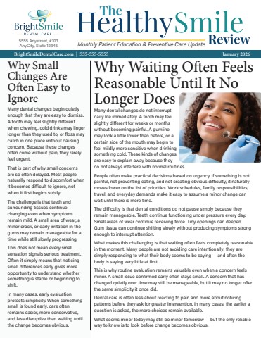 The Healthy Smile Review Nesletter (digital only) Sample