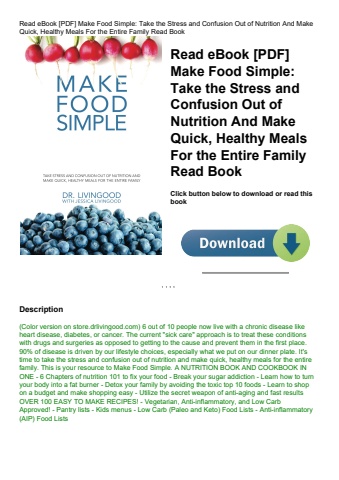 read ebook [pdf] make food simple take the stress and confusion out of nutrition and make quick  hea