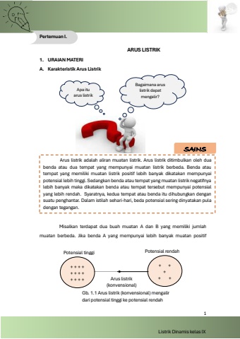 Pertemuan I (ARUS LISTRIK)