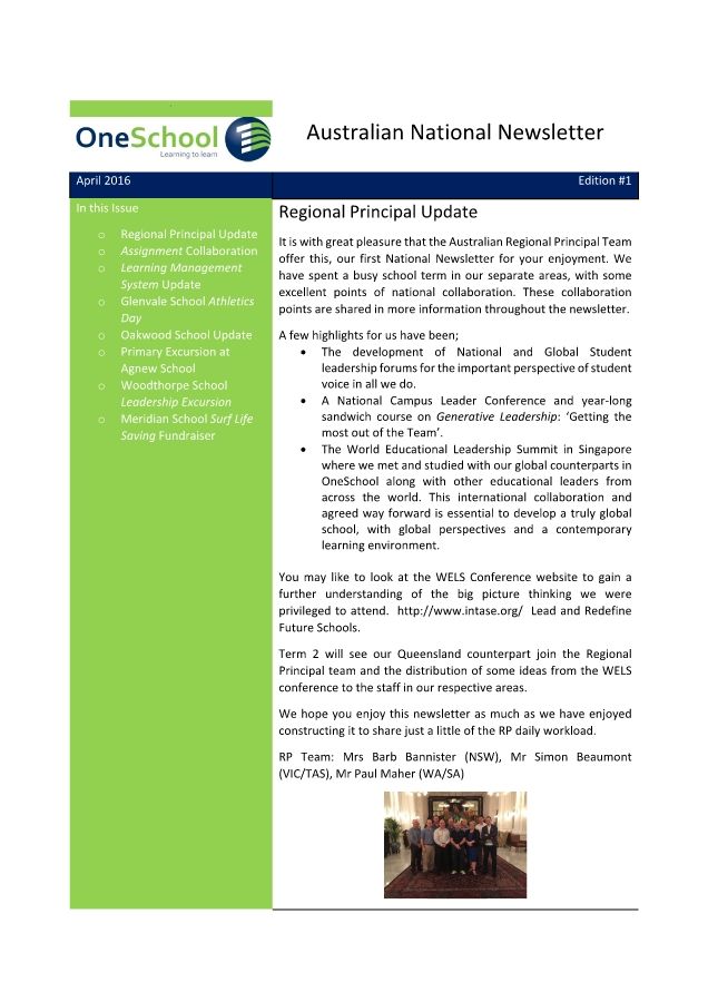 AU Newsletter Term 1 2016