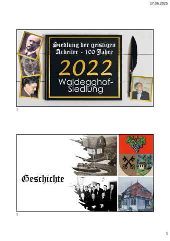 100 Jahre Waldegghof-Siedlung