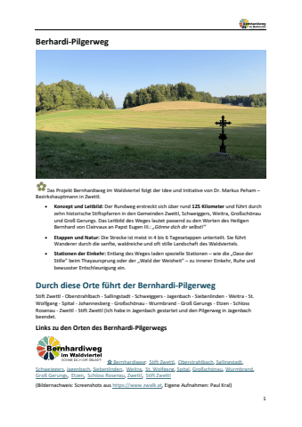 Bernhardi Pilgerbuch - Waldviertel