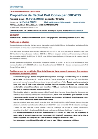 rachat de prêts creatis