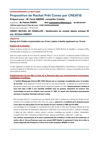rachat de prêts creatis