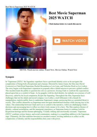 best movie superman 2025 watch