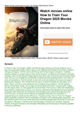 watch movies online how to train your dragon 2025 movies online