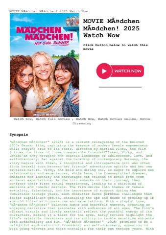 movie mãƒâ¤dchen mãƒâ¤dchen! 2025 watch now