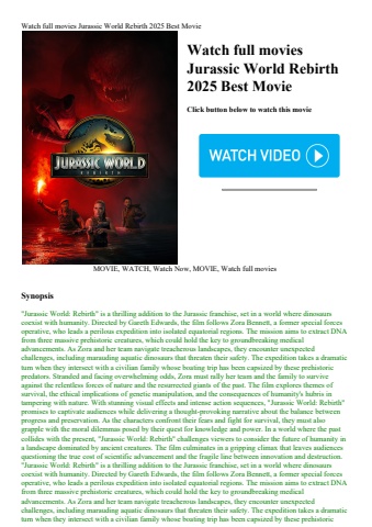 watch full movies  jurassic world rebirth 2025 best movie