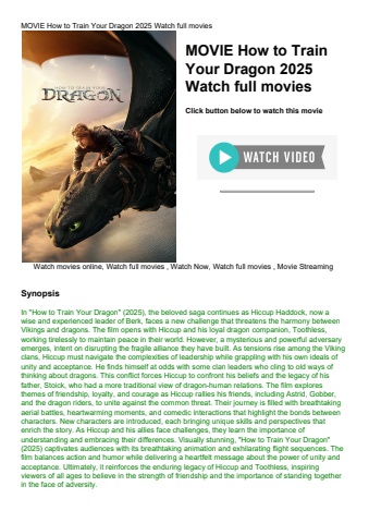 movie how to train your dragon 2025 watch full movies