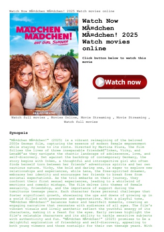 watch now mãƒâ¤dchen mãƒâ¤dchen! 2025 watch movies online