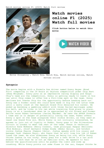 watch movies online f1 (2025) watch full movies