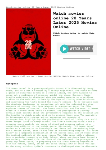 watch movies online 28 years later 2025 movies online