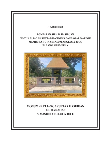 TAROMBO POMPARAN SIRAJA HASIBUAN OP ELIAS GARUTAR