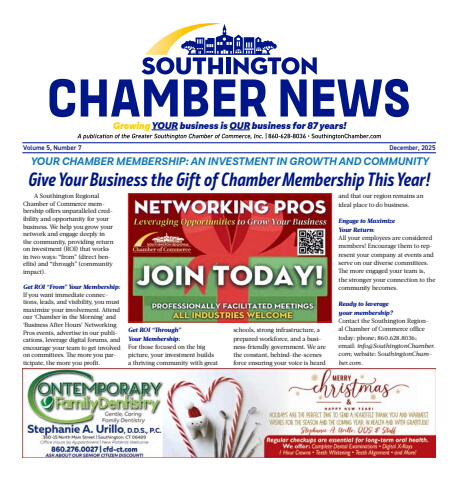 Southington Chamber News, December, 2025