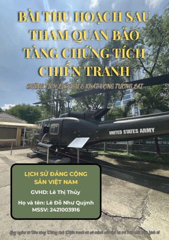 bài thu hoạch sau chuyến tham quan bảo tàng chứng tích chiến tranh