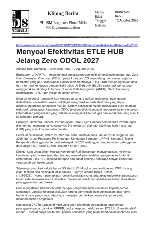 Kliping Berita Khusus ODOL Agustus 2026