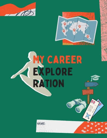 green and orange personal scrapbook interest diary