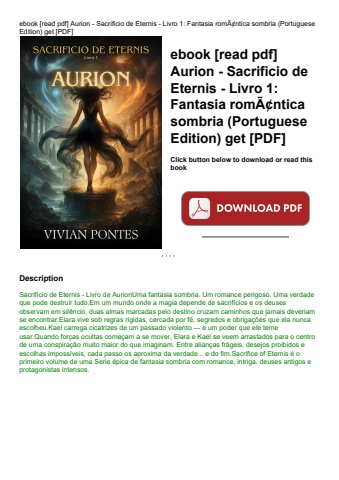 ebook [read pdf] aurion - sacrificio de eternis - livro 1 fantasia romãƒâ¢ntica sombria (portuguese