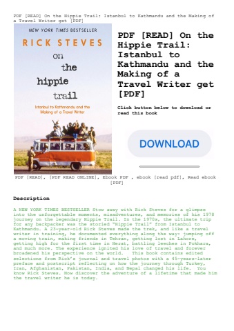pdf [read] on the hippie trail istanbul to kathmandu and the making of a travel writer get [pdf]