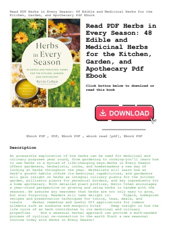 read pdf herbs in every season 48 edible and medicinal herbs for the kitchen  garden  and apothecary