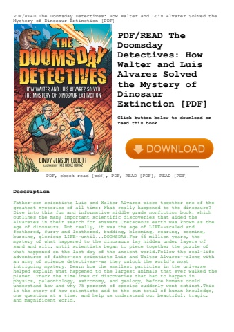 pdfread the doomsday detectives how walter and luis alvarez solved the mystery of dinosaur extinctio