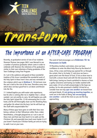 Teen Challenge newsletter spring 2025