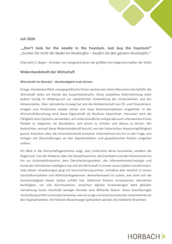 Widerstandskraft der Wirtschaft