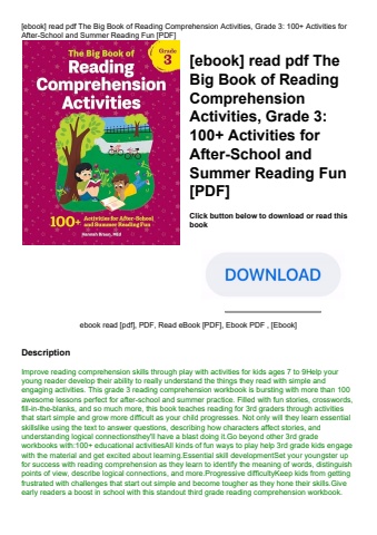 [ebook] read pdf the big book of reading comprehension activities  grade 3 100+ activities for after