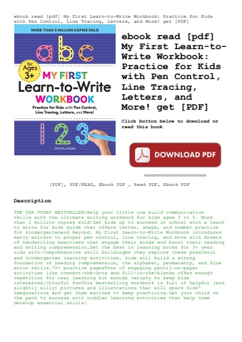 ebook read [pdf] my first learn-to-write workbook practice for kids with pen control  line tracing