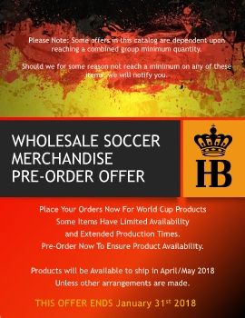 HBA WHOLESALE SOCCER SWAG  PRE-ORDER 1220