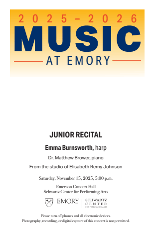 11/15/2025 | Emma Burnsworth, harp | Junior Recital