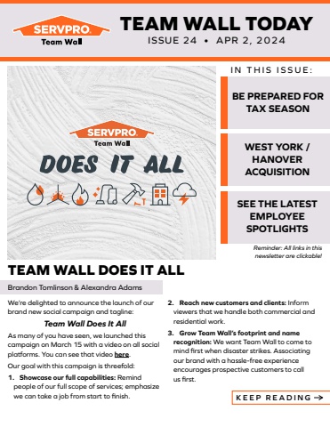 April 2024 Newsletter | SERVPRO Team Wall