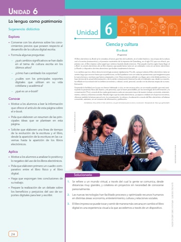 Lengua y Literatura Libro Docente Applica 2.0 BGU 1 Unidad 6