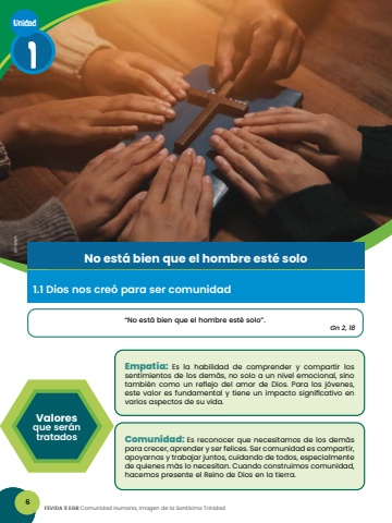 Espiritualmente EGB 9 Unidad 1