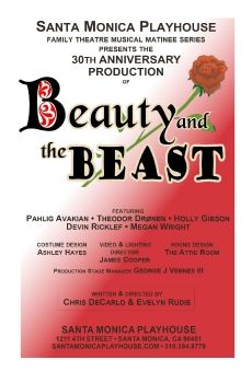 BEAUTY and the BEAST Show Program Santa Monica Playhouse