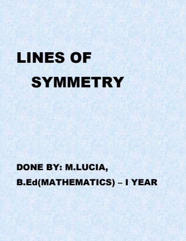 LINES OF SYMMETRY