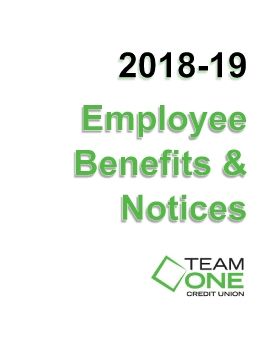 2017-18 Team One CU Benefits & Notices Book