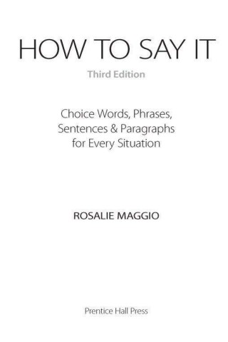 How_to_Say_It_Third_Edition_Choice_Words