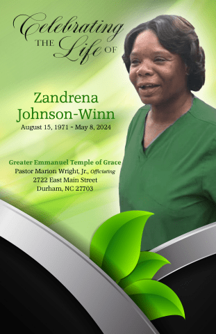 Zandrena Johnson-Winn Funeral Program