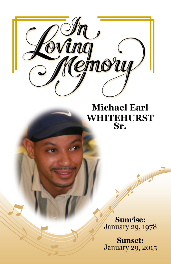 Michael E. Whitehurst Funeral Program