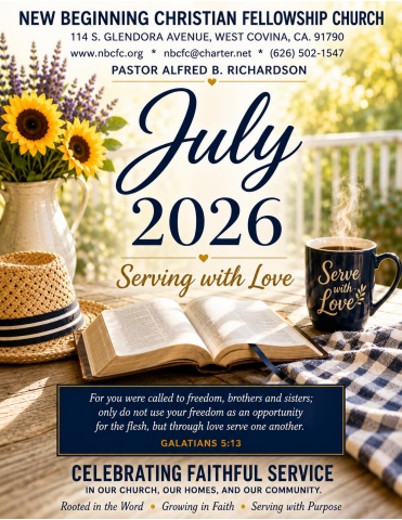 New Beginning Christian Fellowship Church July 2026 Bulletin
