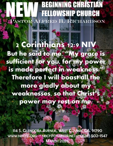 New Beginning Christian Fellowship Church March Bulletin 2026