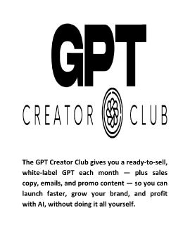 GPT Creator Club by Randy Smith Review Program Digital