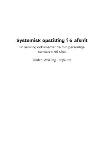 systemisk opstilling i 6 afsnit