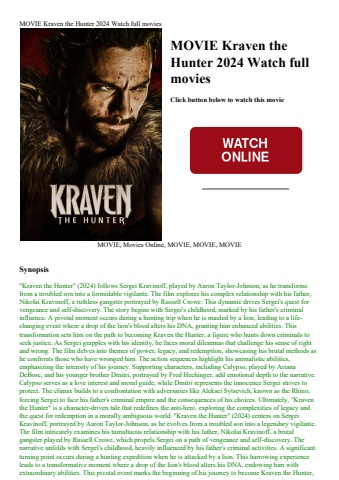 movie kraven the hunter 2024 watch full movies