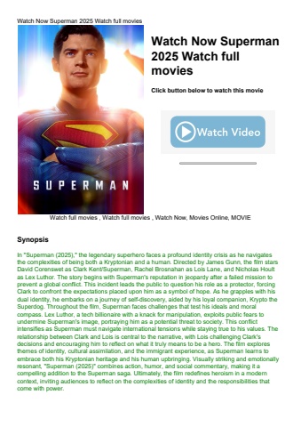watch now superman 2025 watch full movies