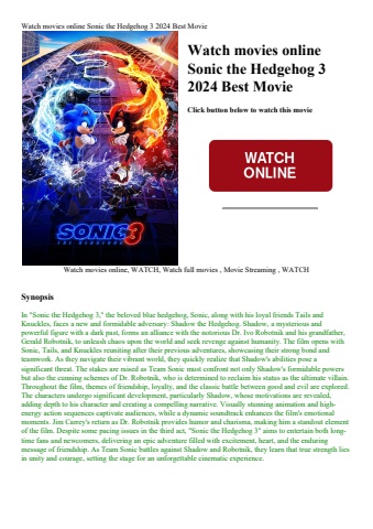 watch movies online sonic the hedgehog 3 2024 best movie