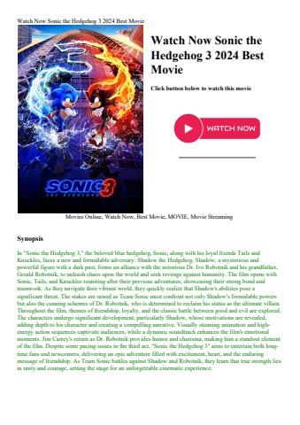 watch now sonic the hedgehog 3 2024 best movie